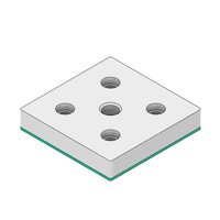 MODULAR SOLUTIONS PNEUMATIC PLATE 90MM X 90MM WITH GASKET 1/4&quot; G THREADED CENTER THRU HOLE
